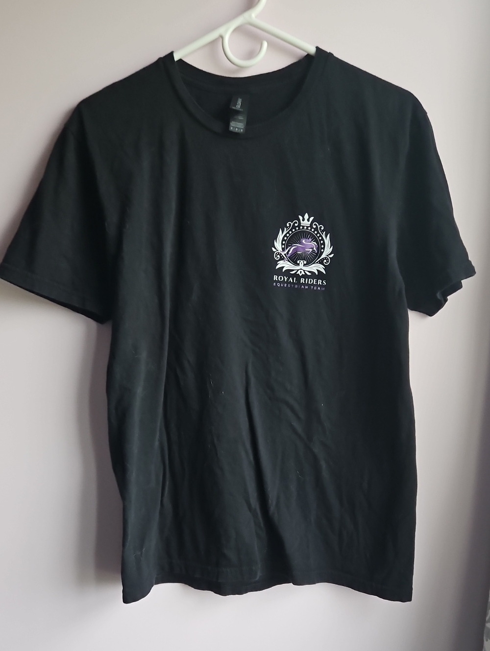 Gildan Black Short Sleeve Tee with Purple Logo